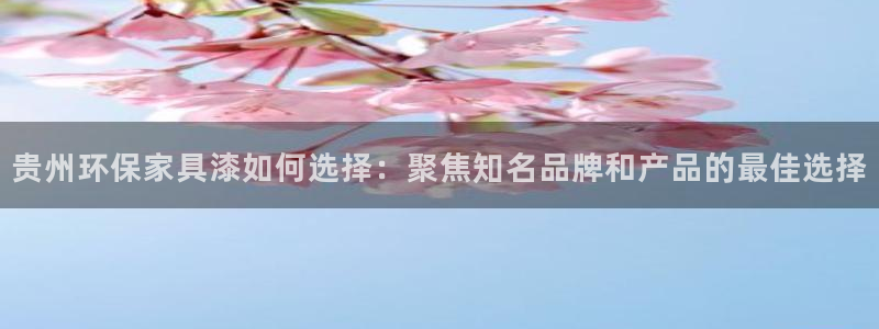 杏耀平台登录检测：贵州环保家具漆如何选择：聚焦知名品牌和产品